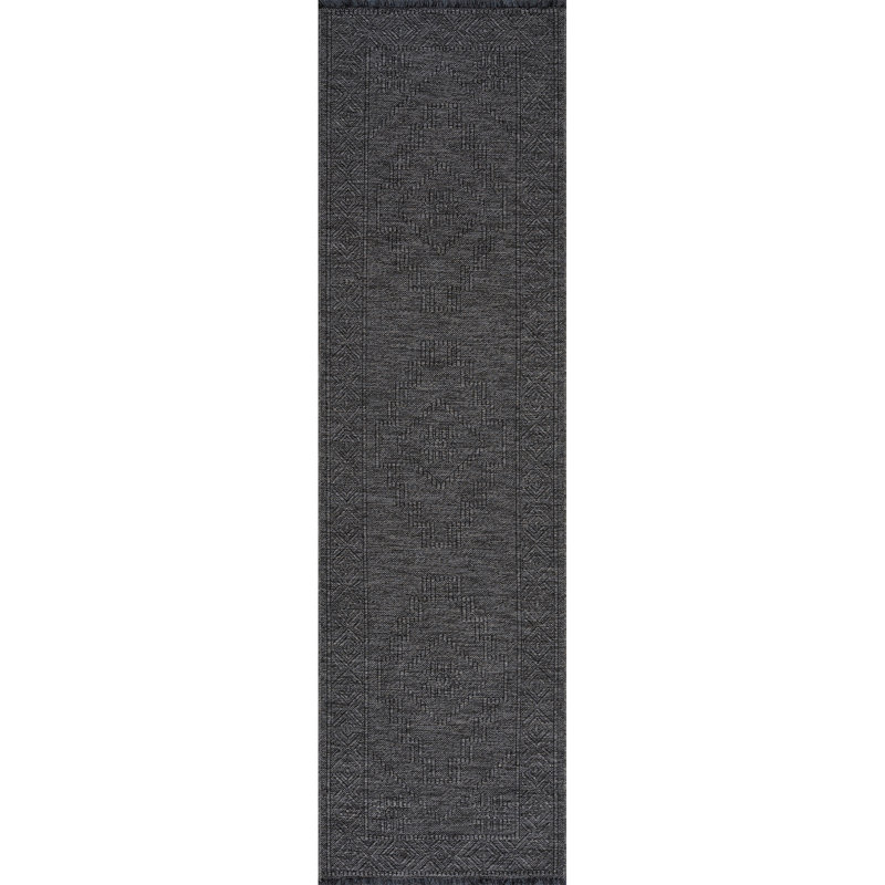 Tapis gris foncé lavable en machine Breleigh, Tapis de couloir 2 pi 3 po x 7 pi 7 po