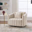 Fauteuil club en tonneau pivotant 31,1 po avec base en bois massif - taupe