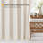 Farmhouse Shower Curtain Set With Macrame Lace Decor, Linen Cotton Fabric Bathroom Curtain With Liner, Modern Country Style-1696059044