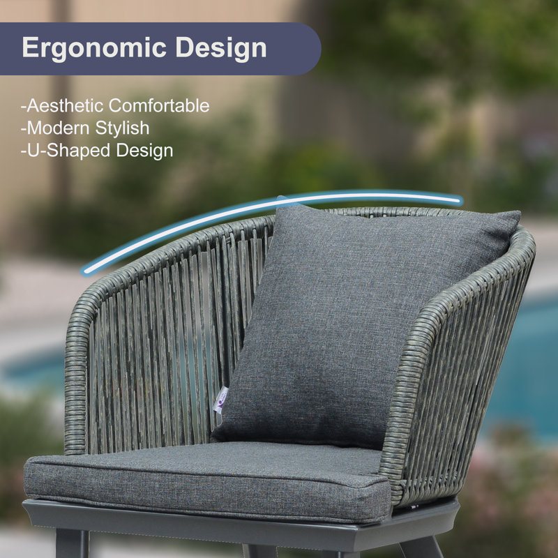 Ensemble de salle à manger de patio mauve avec table et dossiers rectangulaires, H 29,53 po x l 98,43 po x P 38,39 po, 10