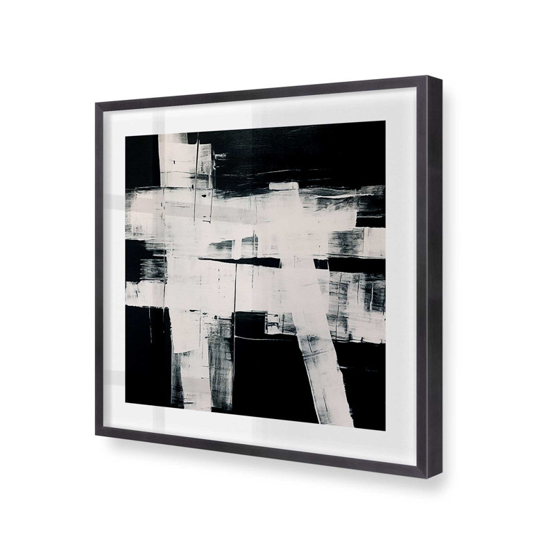 Impression sur toile Eclipsed Onyx Tangle II, 13.75" H x 13.75" W, Cadre en zinc patiné