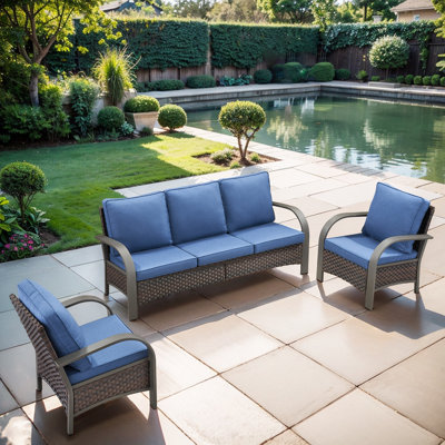 Bobra Wicker/Rattan 5 - Person Seating Group With Cushions
