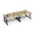 4PCS 59'' Computer Desk Large Industrial Home Office Desk w/Heavy-duty Metal Frame