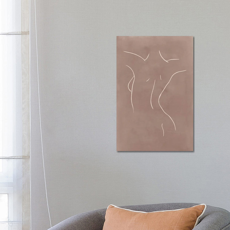 Female Body Sketch - Clay by Nouveau Prints - Wrapped Canvas Print, 66.04 cm H x 45.72 cm W