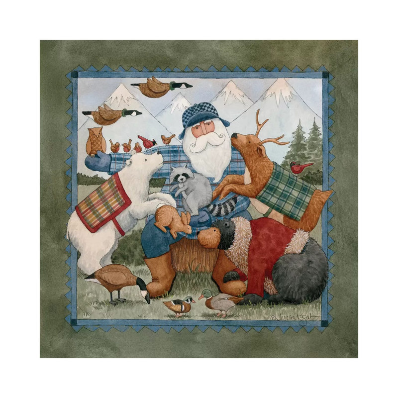 Woodland Santa by Teresa Kogut - Painting on Canvas, Wrapped Canvas, 45.72cm H x 45.72cm W x 3.81cm D