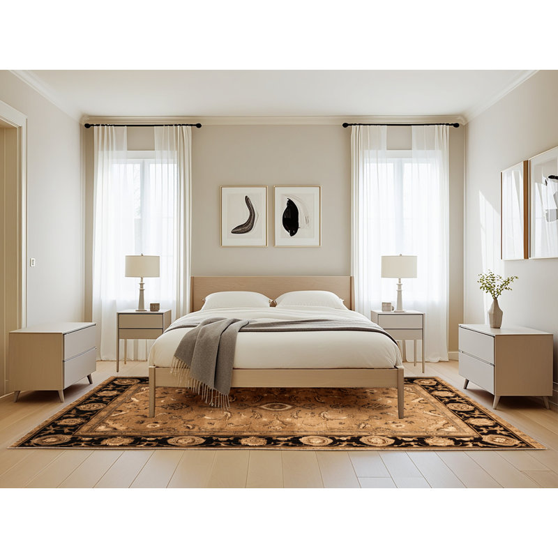 Tapis brun français lavable à la machine, Rectangle 5' x 8'