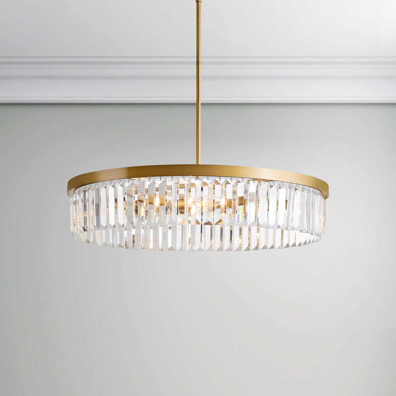 Lustre tambour en cristal 6 lumières Eva