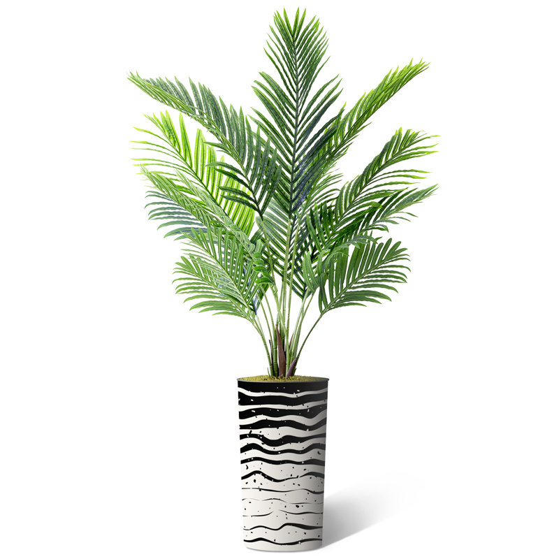 Arbre artificiel en pot, arbre de soie artificiel Areca, H 57 po x l 13 po x P 13 po, Zèbre moucheté