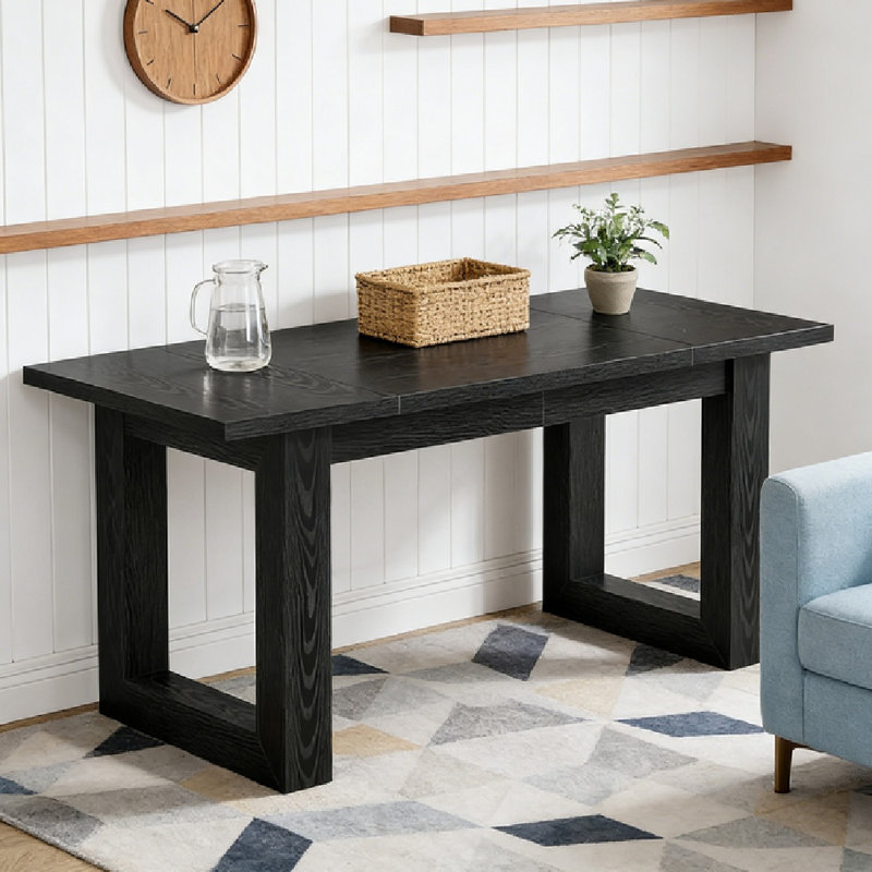 Bureau de direction moderne, bureau d'ordinateur robuste de base pour bureau à domicile, Noir