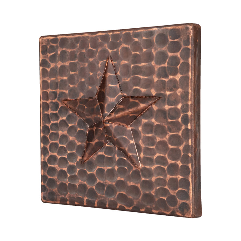 4" x 4" Hammered Copper Star Tile