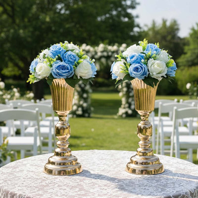 Paquet de 2 fleurs artificielles en soie rose