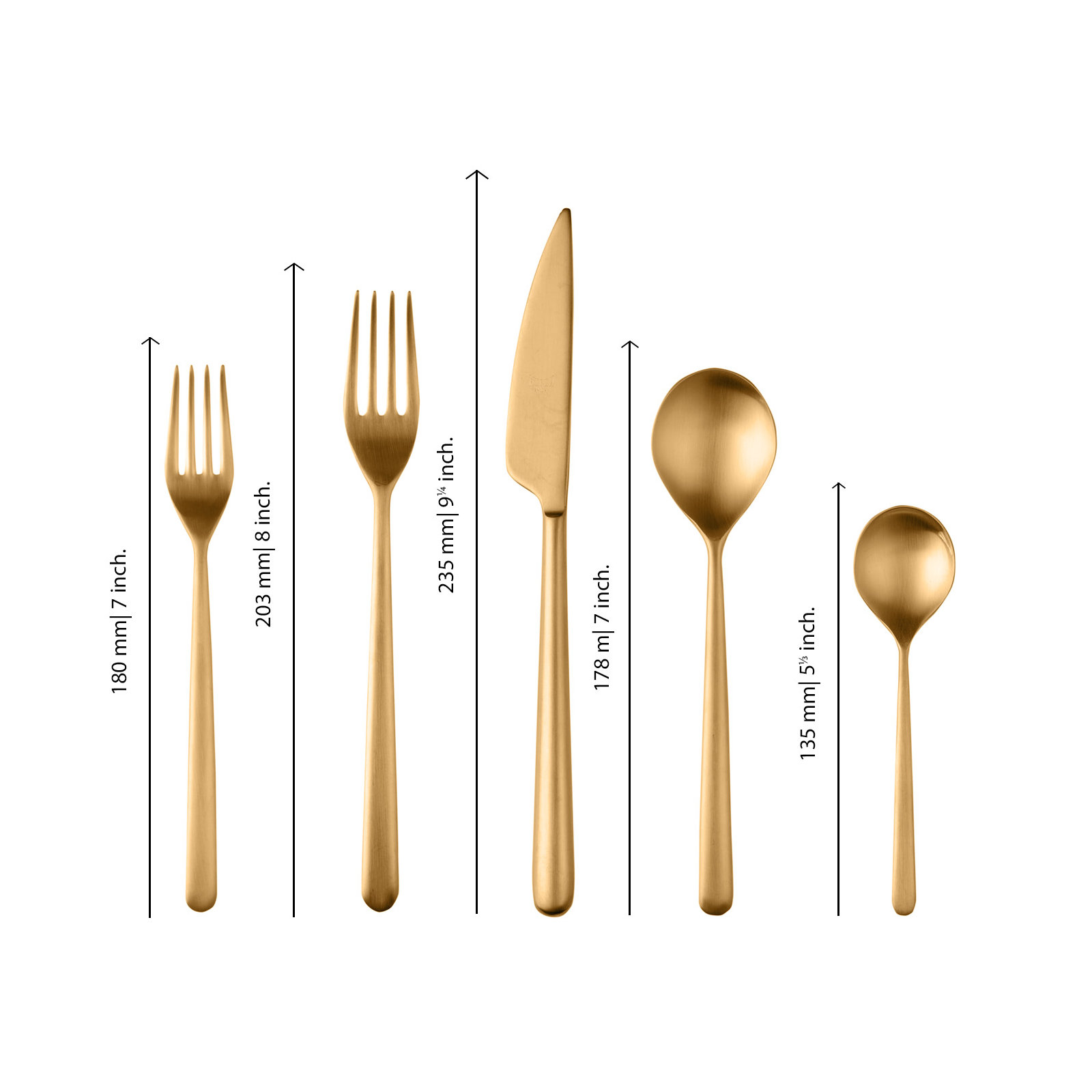 Linea Stainless Steel Flatware - Set of 20, Ice Gold