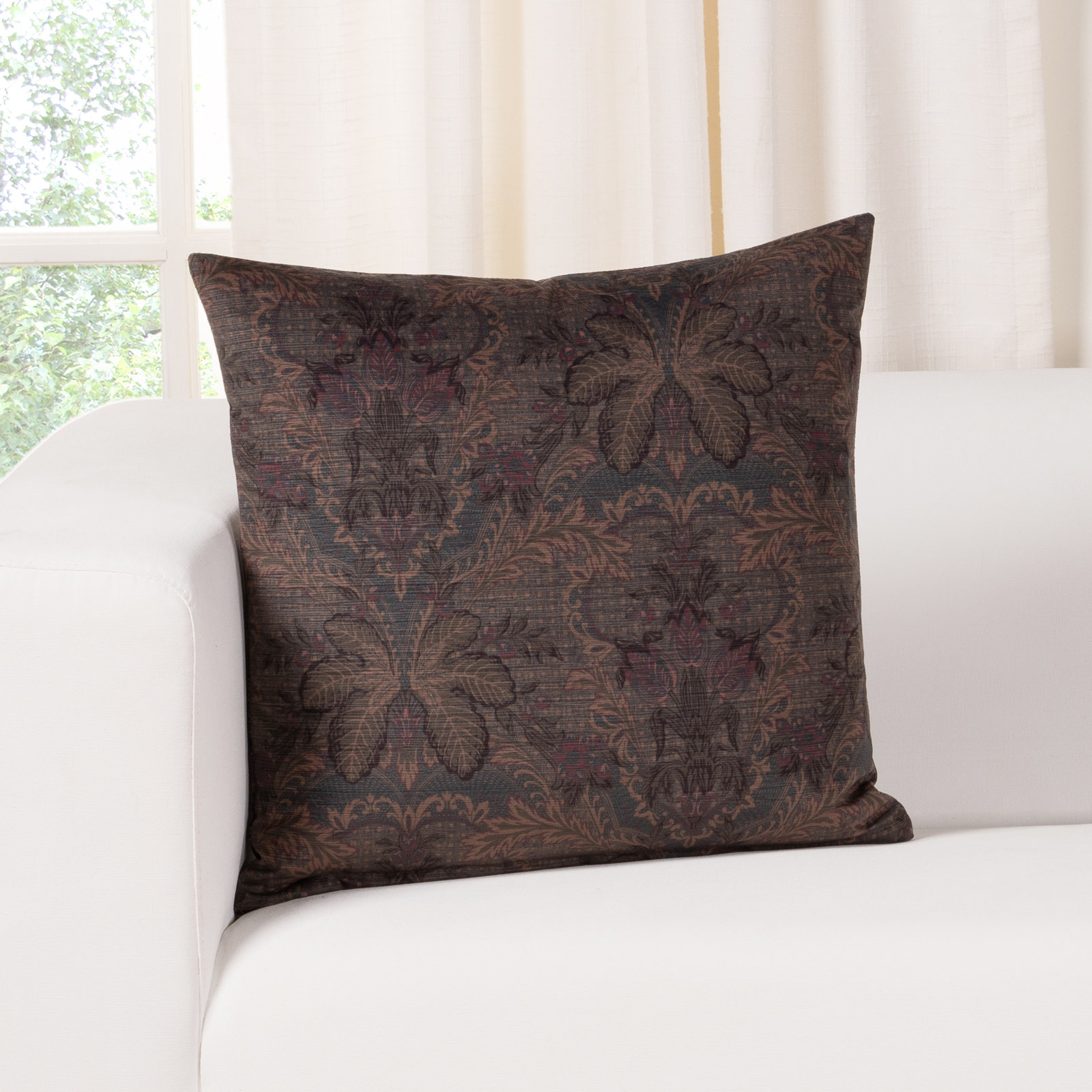 Oakden Checkered Throw Pillow, Feather, Square 16"