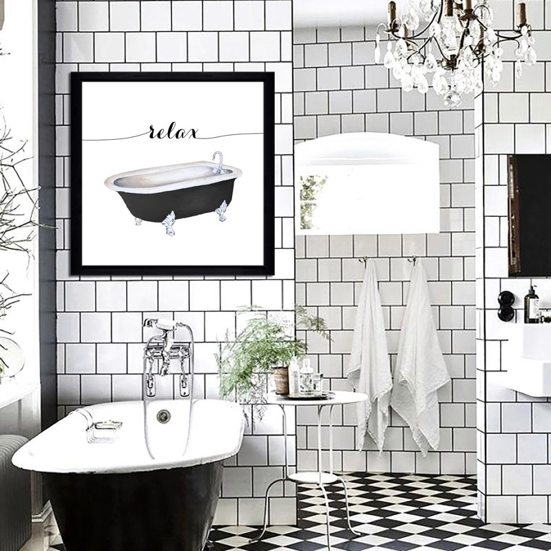 «Relax», impression, H 25,5 po x l 25,5 po x P 1 po, Cadre noir