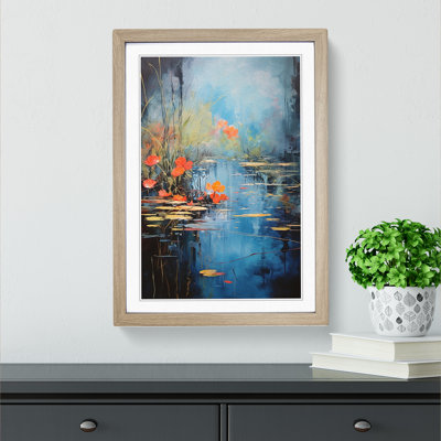 XYZ-FRM-V1223-5225 Pond Gestural - Single Picture Frame Print on Wood