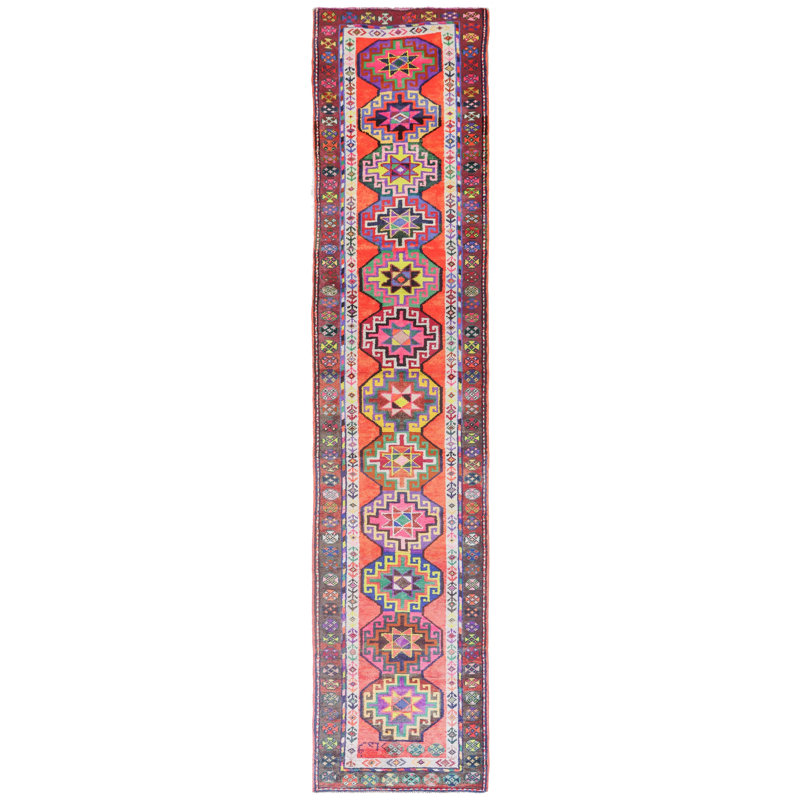 Vintage Turkish Village Rugs One-of-a-Kind Runner 2'8" X 11'9" Area Rug