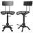 Set Of 2,industrial Vintage Cast Iron Adjustable Stool With Backrest – Rusted Iron Finish-61349883