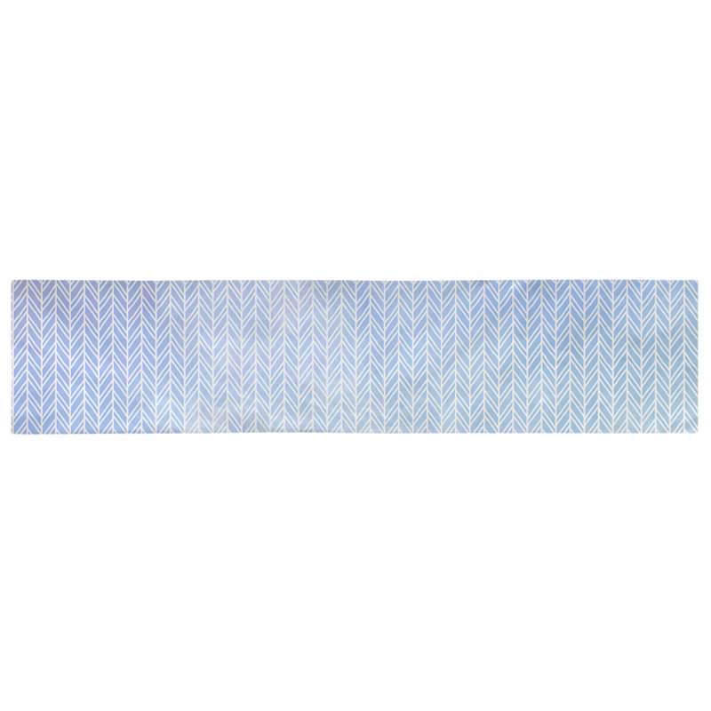 Avicia Herringbone Table Runner, 91.5" x 17.5", Blue/Pink/Green, Polyester