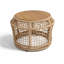 Table d'appoint polyvalente ronde en bois massif résistante aux intempéries avec structure tissée Capacité de poids de 150 lb