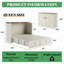 Grand lit escamotable Wilkinson Farmhouse avec grand tiroir de rangement et station de charge, blanc-473660190-473660191