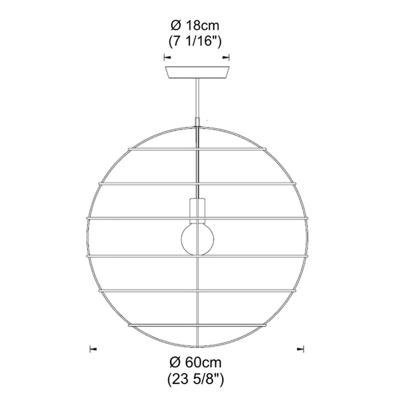 Sphere 1 -Light Single Globe Pendant, Brass, 13.75" H x 13.75" W x 13.75" D