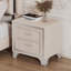 Table de chevet de chambre à coucher avec pieds en métal et 2 tiroirs en velours beige - Design rétro Mid-Century, peu encombrant, accessoire-305624254