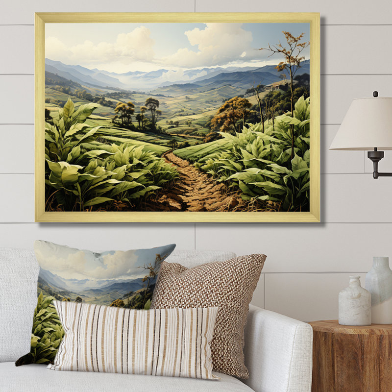 Cuba Tobacco Fields I - Landscapes Wall Art Prints, H 24 po x l 32 po x P 1 po, Cadre doré à une seule photo