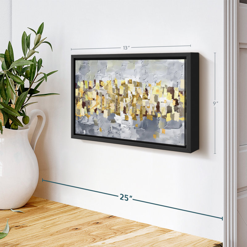Gold And Silver Abstract Canvas Print, 9" H x 13" W