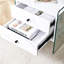 Table de chevet à double tiroir en verre transparent, conception élégante pour ajouter de la chaleur aux espaces de bureau de salle à manger avec rangement simple et bien rangé dans la maison-1433911360