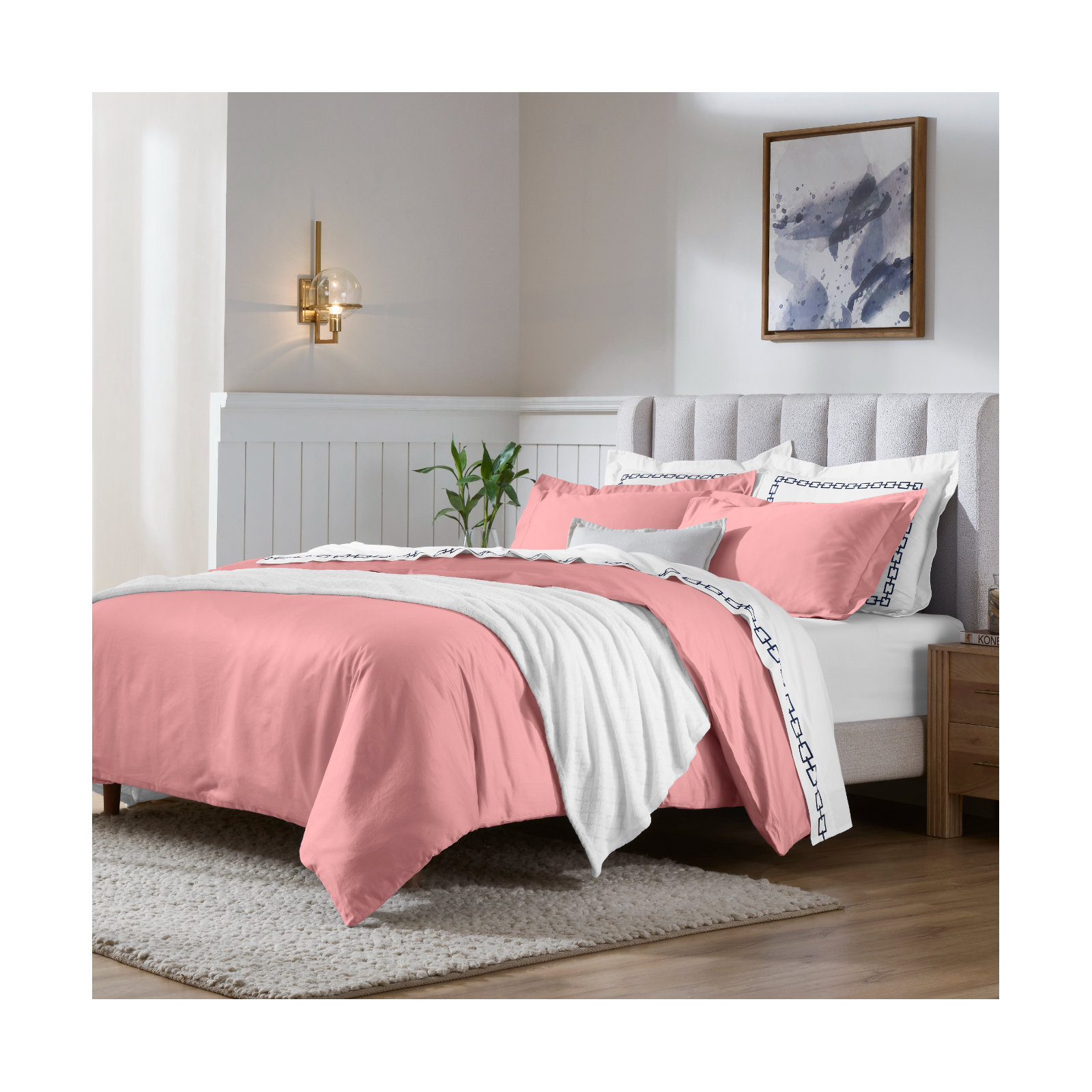 Duvet Cover Set, Blush, King/California King Duvet Cover + 2 King Shams