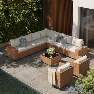 Outdoor 10 - Piece Conversation Sets With Cushions