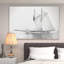 « voilier yacht iv », reproduction de dessin sur toile tendue en noir-22188413