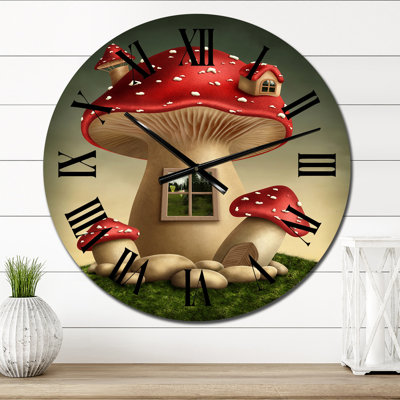 Fantasy Mushroom House - Horloge murale fantaisie