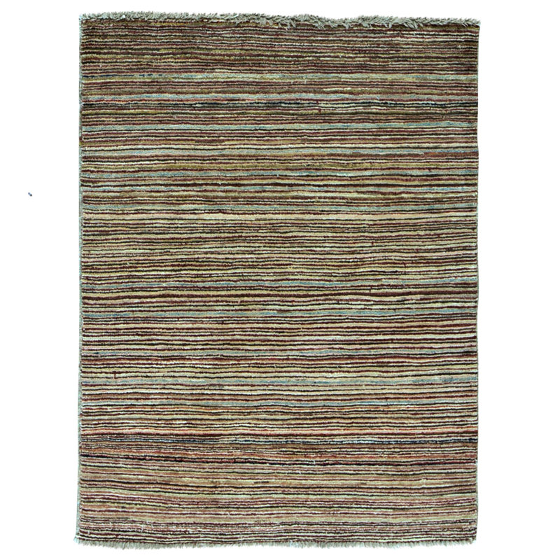 Hand Knotted Wool Area Rug in Multi