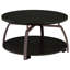 Table basse ronde gris foncé et nickel noir