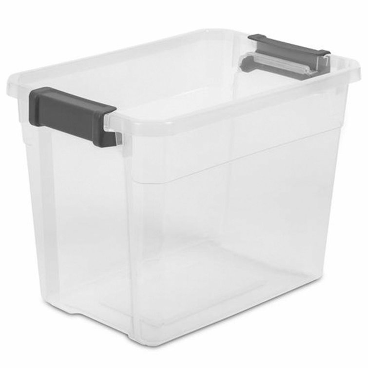 Sterilite 200 Quart Clear Stackable Latching Storage Box Container, Grey, 6  Pack, 6pk - Harris Teeter