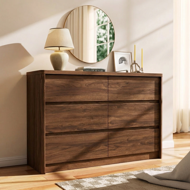 Commode 6 tiroirs, Walnut