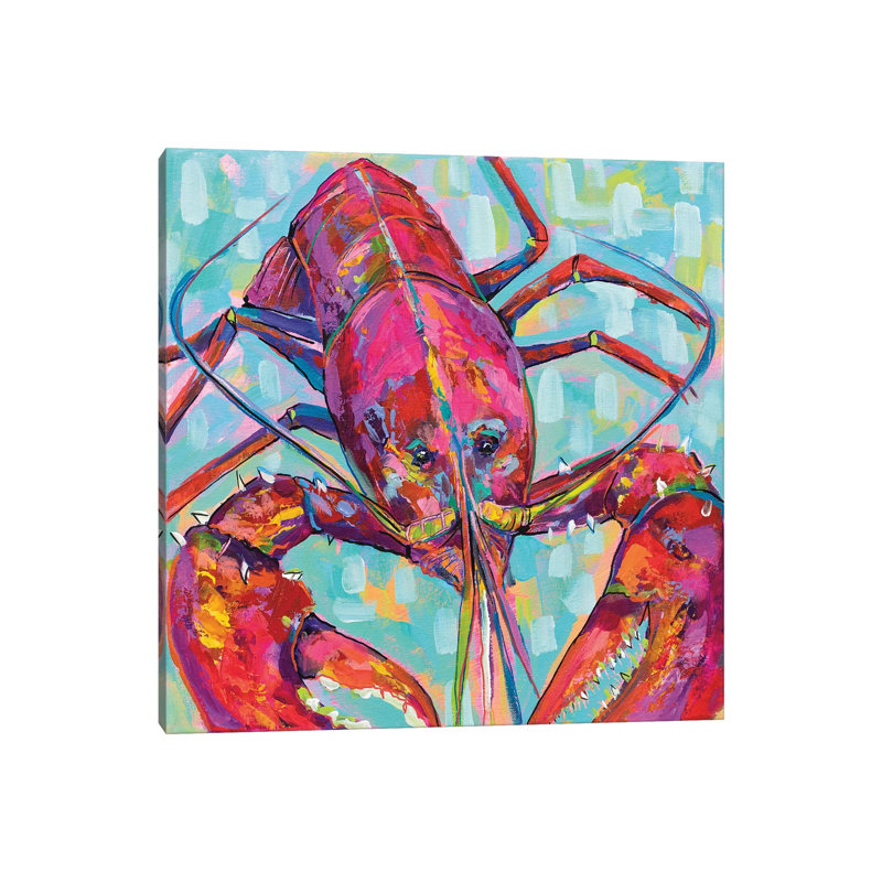 Lilly Lobster III by Jeanette Vertentes - Wrapped Canvas Gallery-Wrapped Canvas Giclée, 30.48 cm H x 30.48 cm W