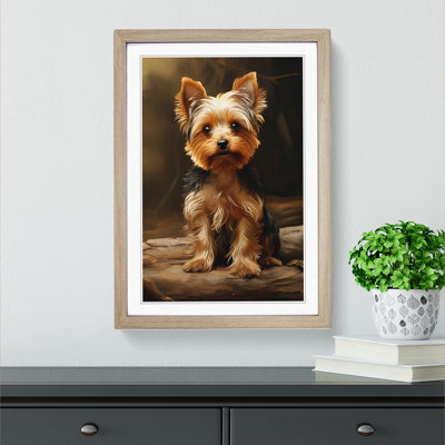 XYZ-FRM-V1223-1725 Yorkshire Terrier Realism 1 Piece Single Picture Frame Wall Art