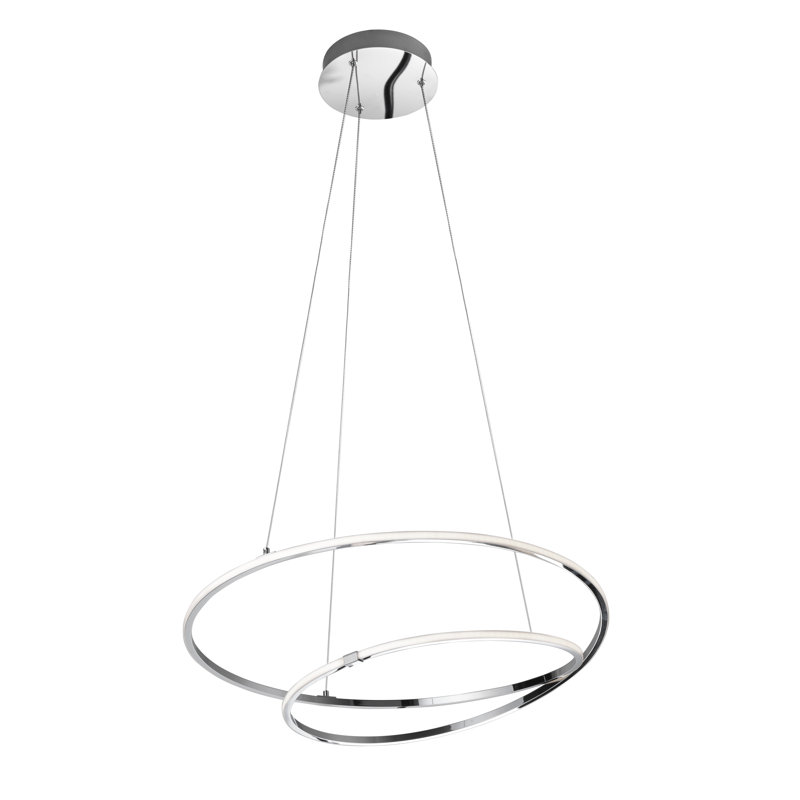 1 - Light LED Geometric Pendant, Chrome
