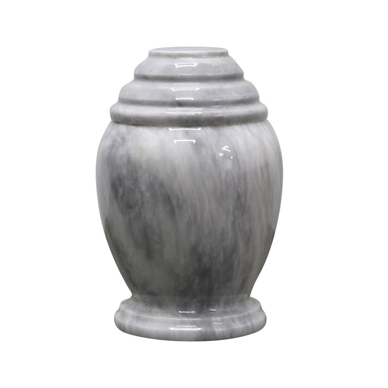 Urne de crémation en marbre pour cendres, petit, gris Badal