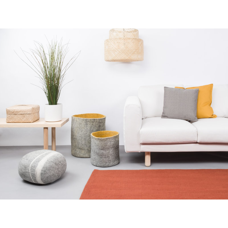 Solid Colour Wool Hand Woven Area Rug, Rectangular 120 x 170cm