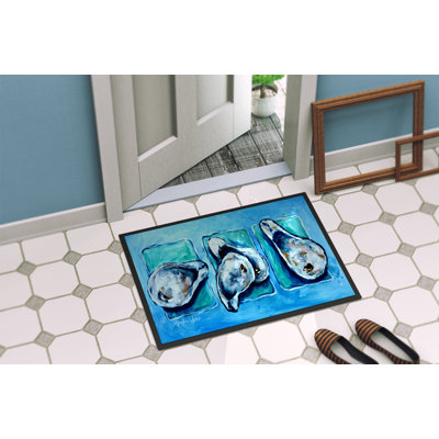 Tapis de porte intérieur anti-dérapants huître + huîtres