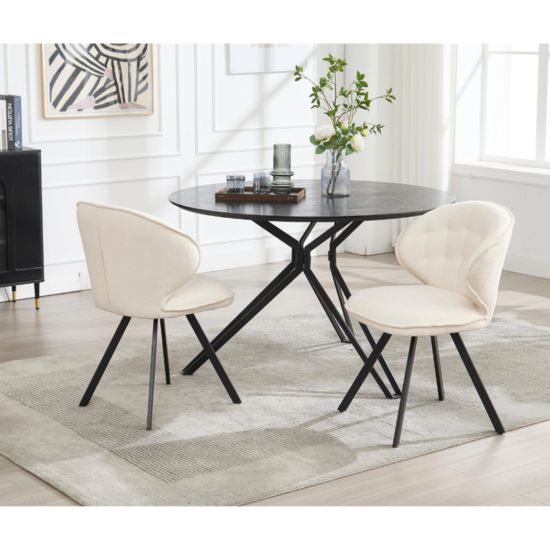49cm H Upholstered Metal Accent, White