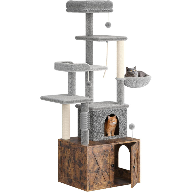 139.95cm H Cat Tree, Brown