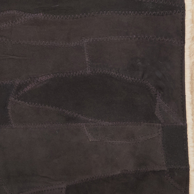 Jeté en cuir Artisan Patchwork, Brun foncé