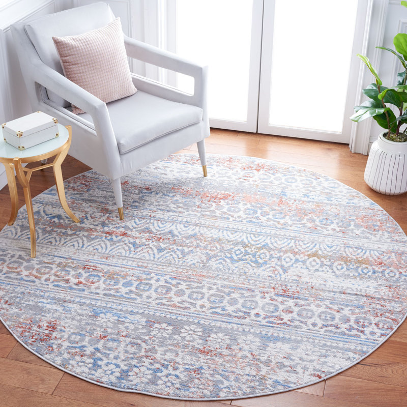 Tapis en coton Gov, Rond 6 pi 7 po