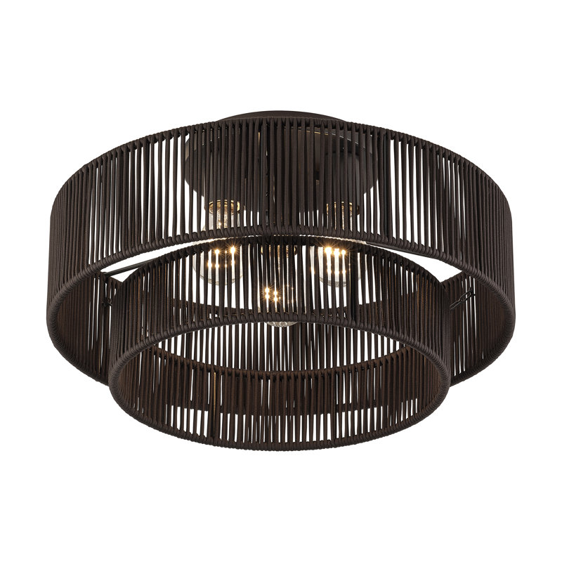 Acordia English Bronze Large Semi-flush, 10" H x 18" W x 18" D, Brown, Bronze