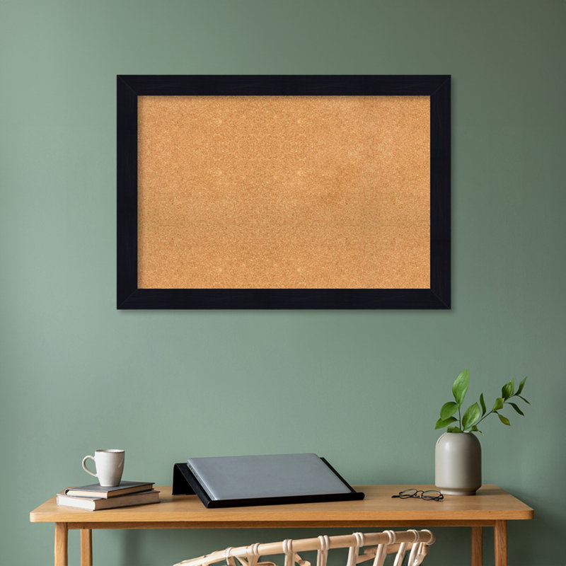 Petit tableau d'affichage mural en liège Shiplap, H 28 po x l 40 po x P 1 po, Bleu