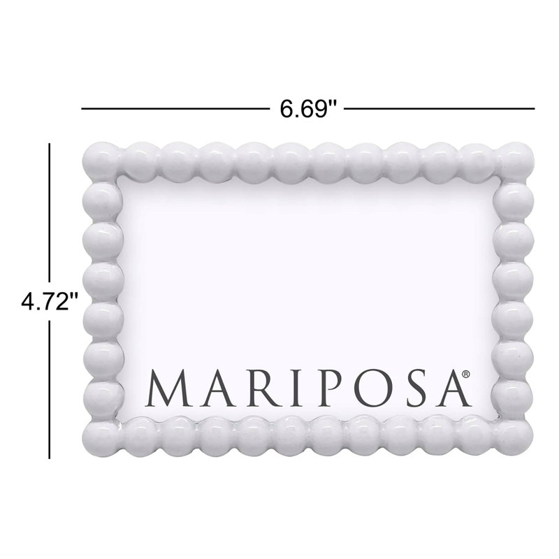 Metal Picture Frame, White, 4" W x 6" H